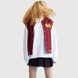 Netflix Sex Education Varsity Jacket Vest Burgundy Moordale Dolphi